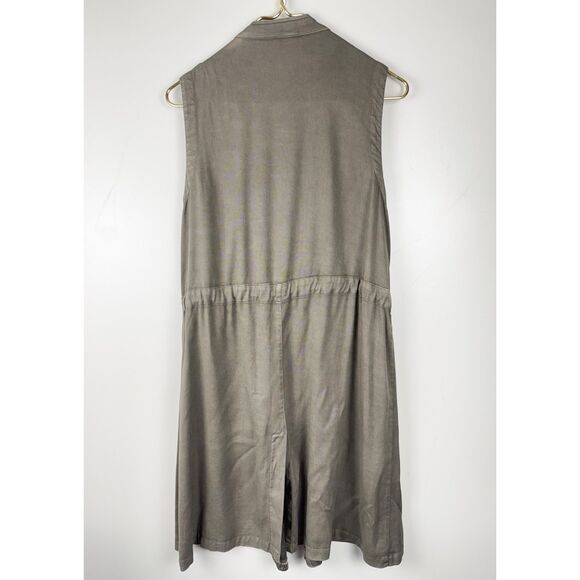 XCVI vest jacket womens medium M olive green tencel boho artsy lagen look casual - Picture 2 of 6